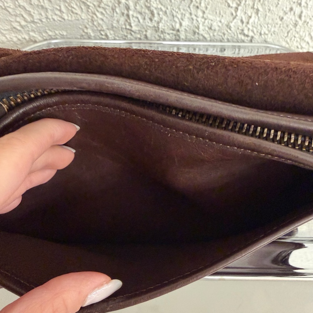 COACH VINTAGE 70'S # 9170 CLASSIC SHOULDER BAG POUCH, VG MOCHA BROWN FLAP - Picture 7 of 9